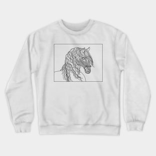 Horse line art illustration, Equine design, Equestrian minimalist art, Horse lovers gifts, Horse show mom. Crewneck Sweatshirt